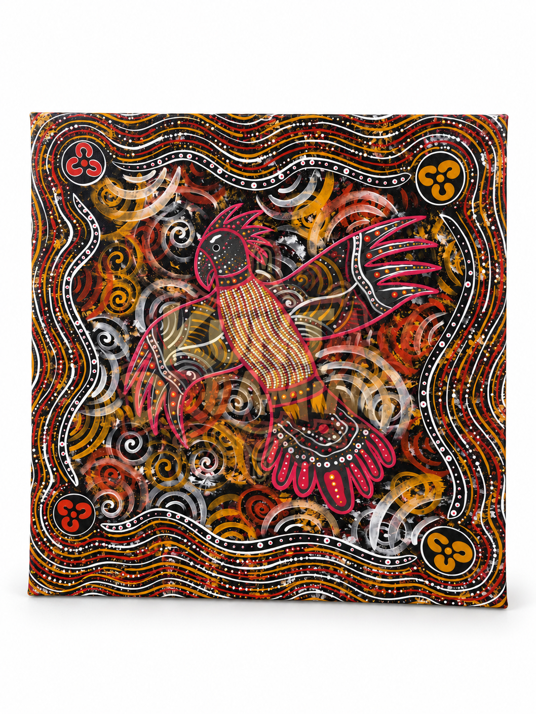 Cockatoo Storm Warning Dreaming – Original Indigenous Fine Art Canvas