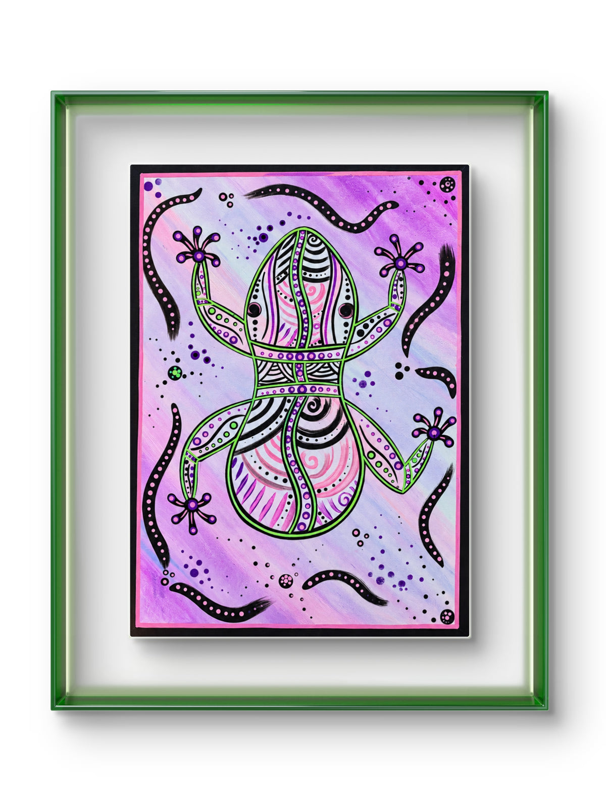 Green Tree Frog Dreaming – Aboriginal Fine Art Print