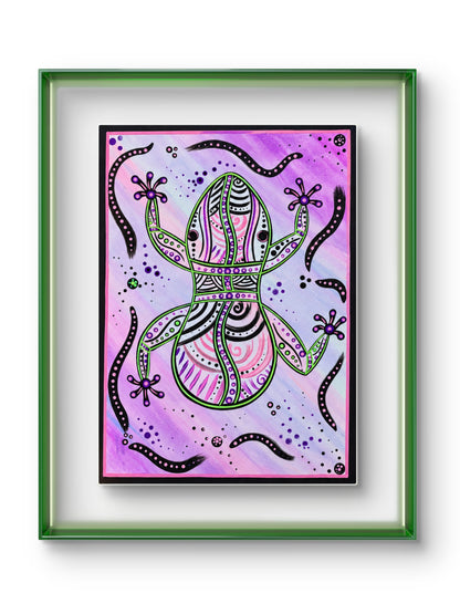 Green Tree Frog Dreaming – Aboriginal Fine Art Print