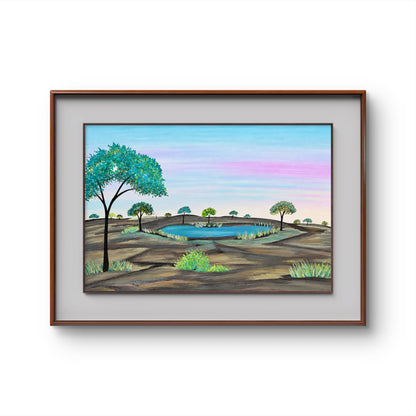 Waterhole Dreaming – Aboriginal Fine Art Print Australia