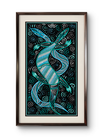 Sand Goanna and Water Snake Dreaming – Aboriginal Fine Art Print Australia