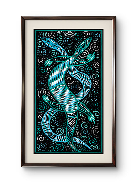 Sand Goanna and Water Snake Dreaming – Aboriginal Fine Art Print Australia