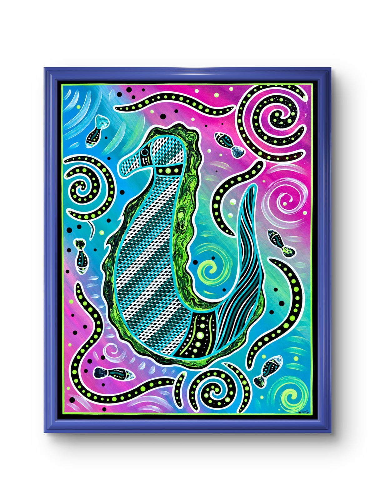 Rainbow Seahorse Dreaming – Aboriginal Fine Art Print Australia