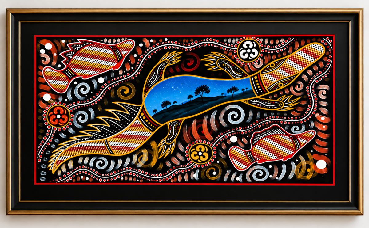Barramundi Dreaming – Original Indigenous Fine Art on Fabric