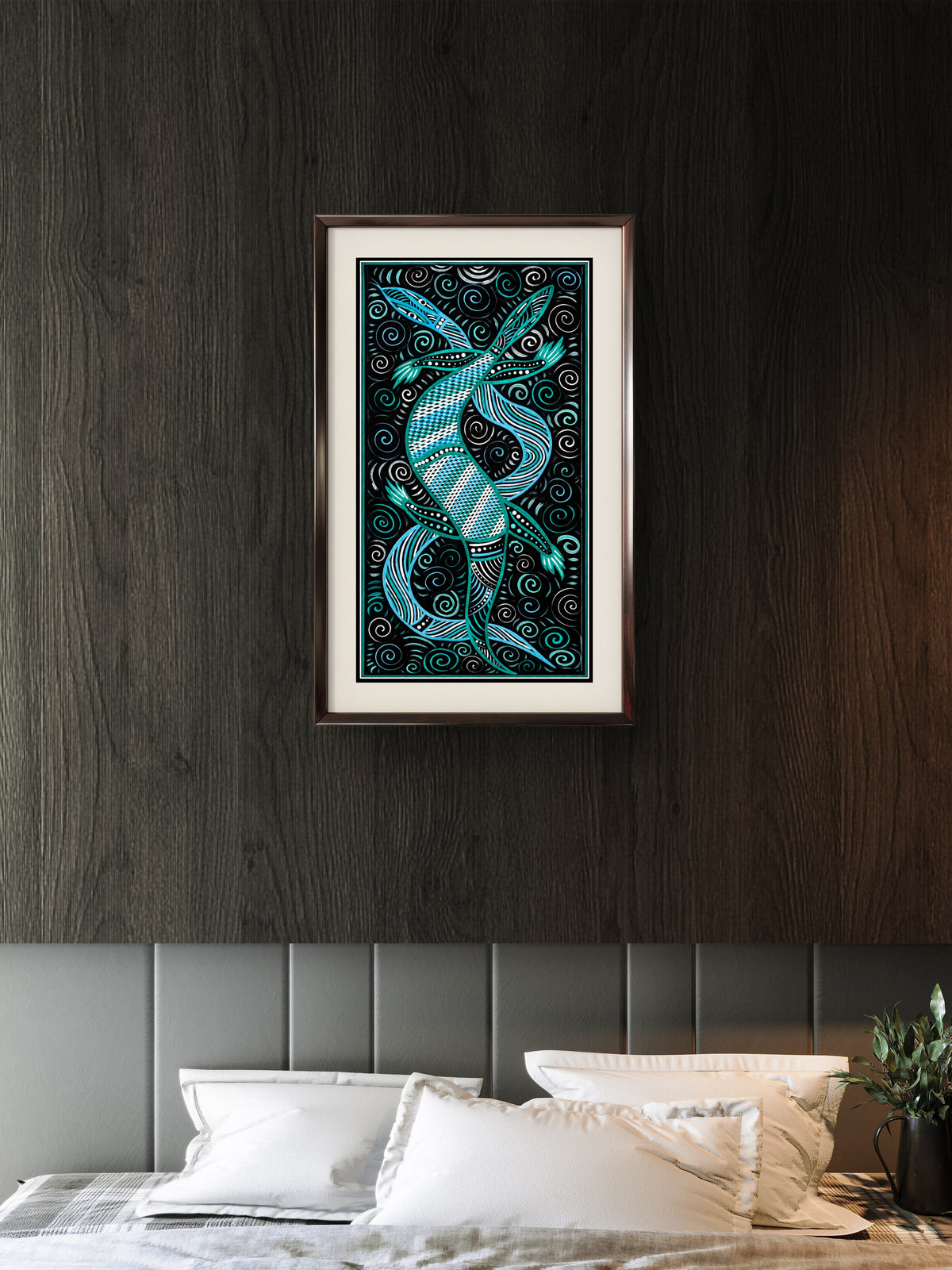 Sand Goanna and Water Snake Dreaming – Aboriginal Fine Art Print Australia