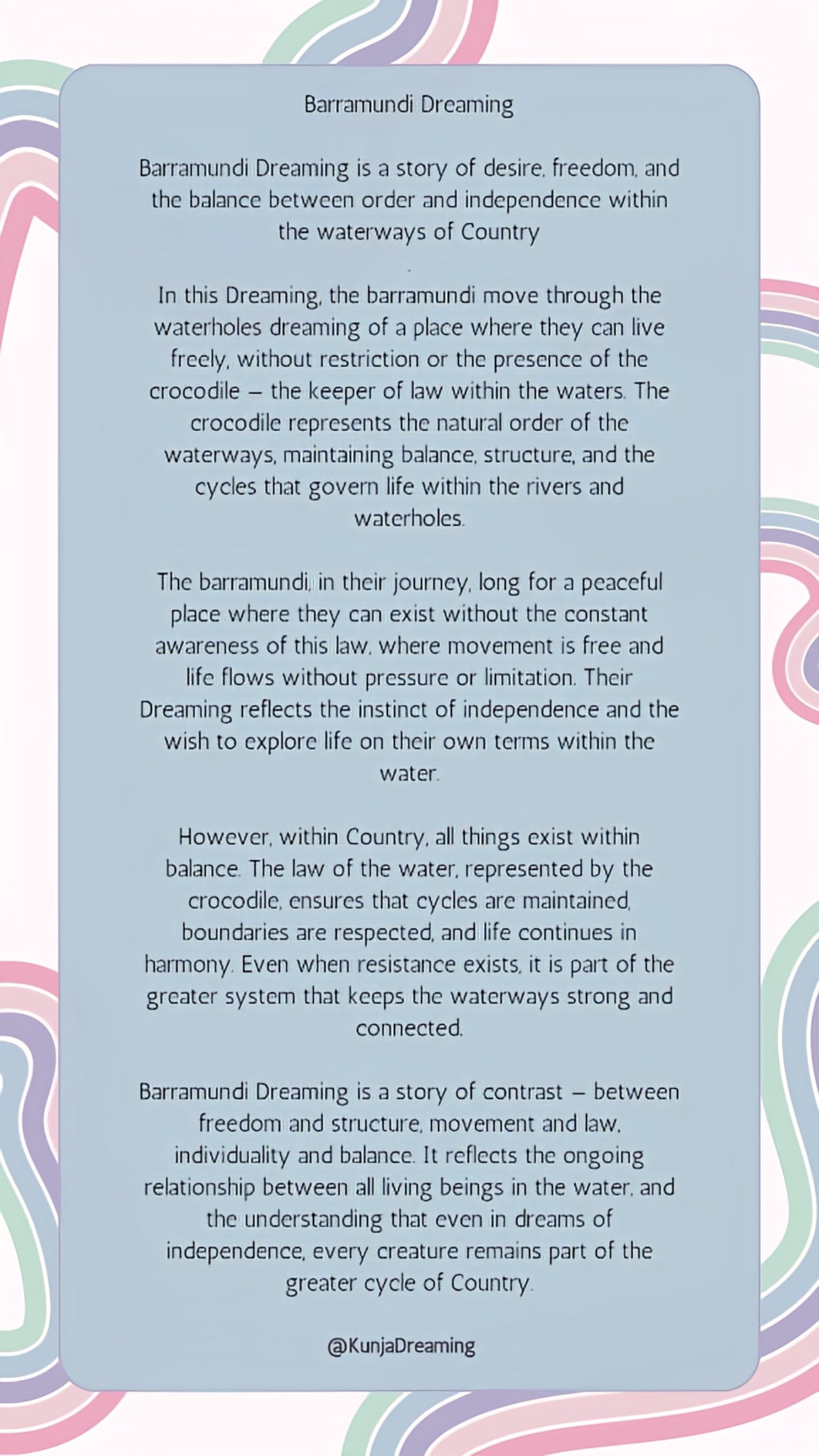 Barramundi Dreaming Indigenous Art Aboriginal Art International Art Kunja Dreaming 