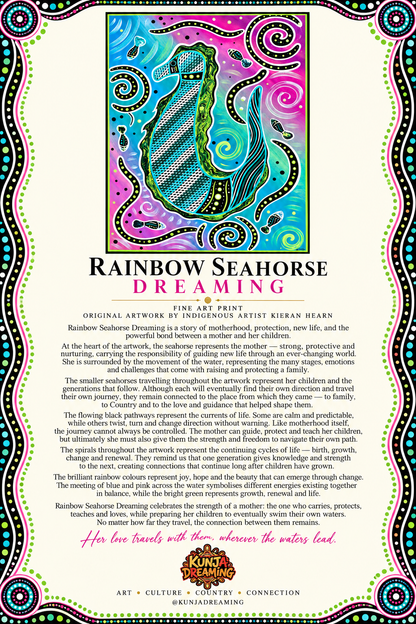 Rainbow Seahorse Dreaming – Aboriginal Fine Art Print Australia