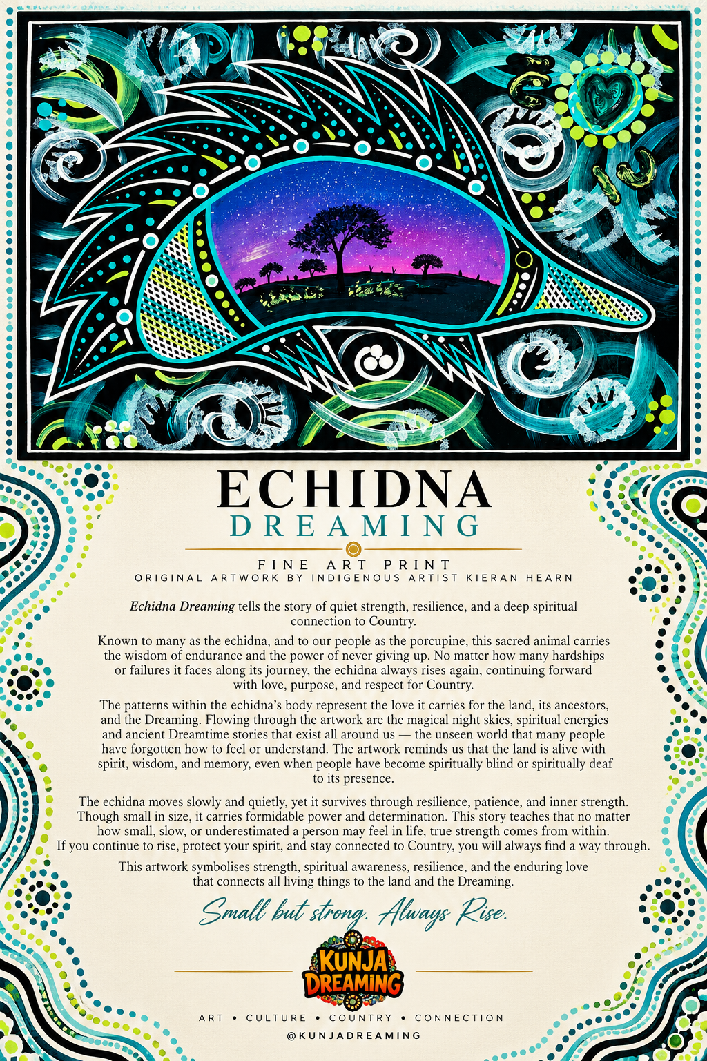 Echidna Dreaming – Aboriginal Fine Art Print Australia