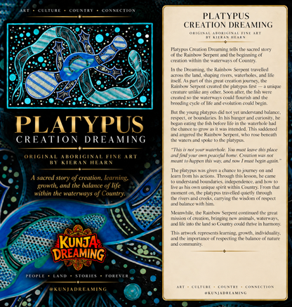 Platypus Creation Dreaming – Original Indigenous Fine Art on Fabric