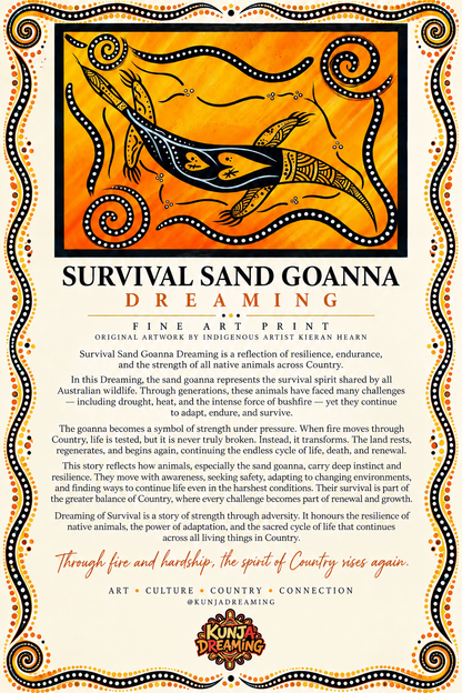 Survival Sand Goanna Dreaming – Aboriginal Fine Art Print
