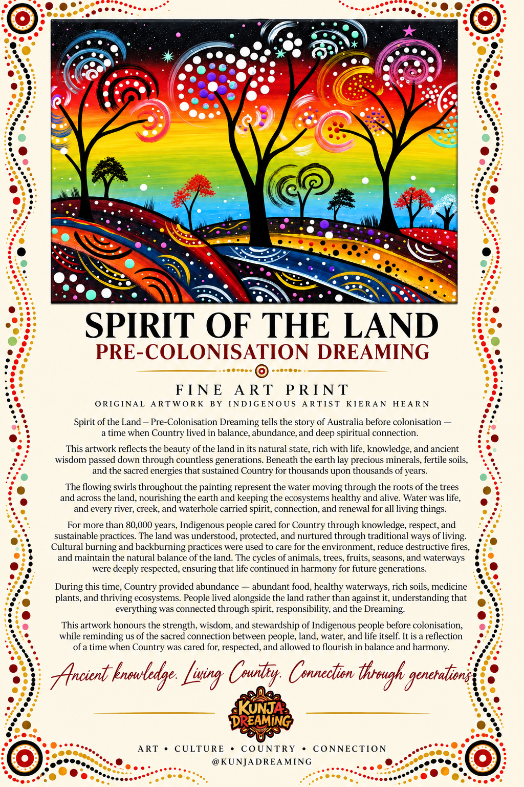 Spirit of the Land: Pre-Colonisation Dreaming – Aboriginal Fine Art Print Australia