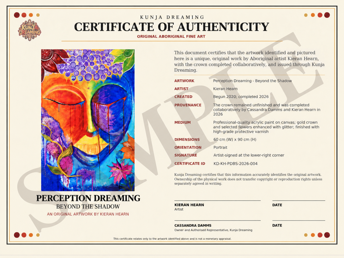 Perception Dreaming: Beyond the Shadow – Original Indigenous Fine Art Canvas
