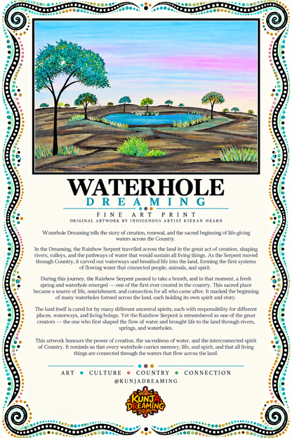 Waterhole Dreaming – Aboriginal Fine Art Print Australia