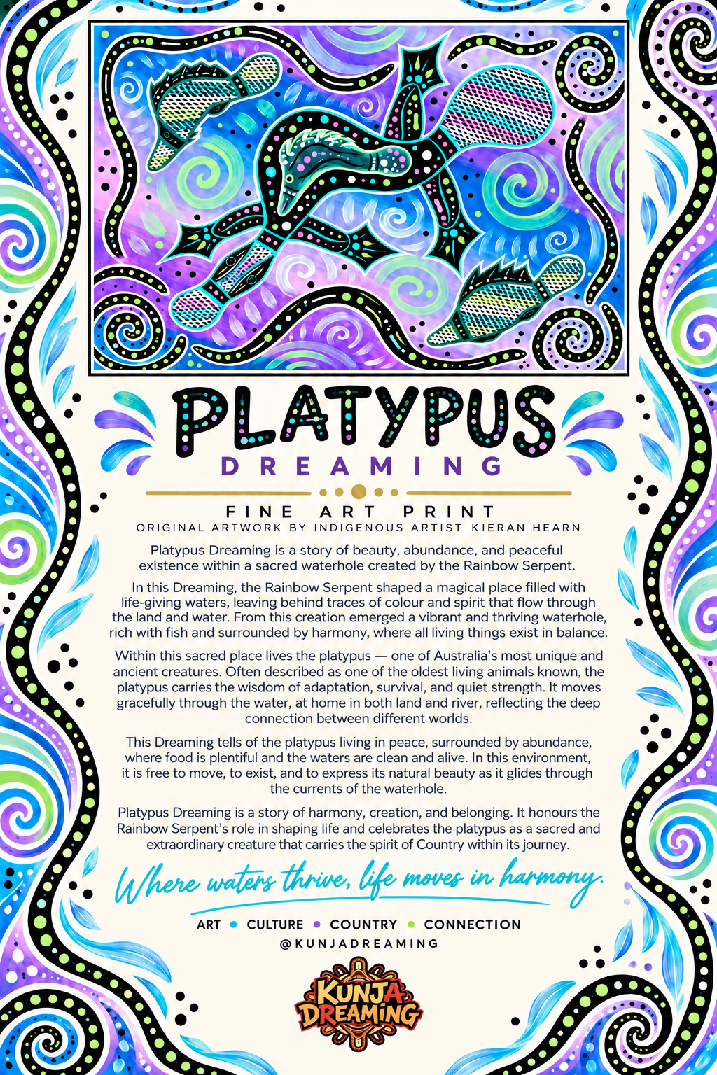 Platypus Dreaming – Aboriginal Fine Art Print