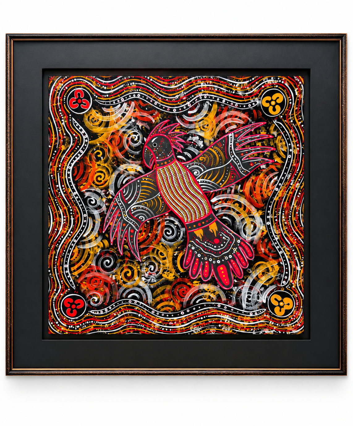 Cockatoo Storm Warning Dreaming – Original Indigenous Fine Art Canvas