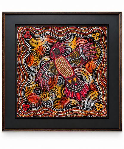 Cockatoo Storm Warning Dreaming – Original Indigenous Fine Art Canvas
