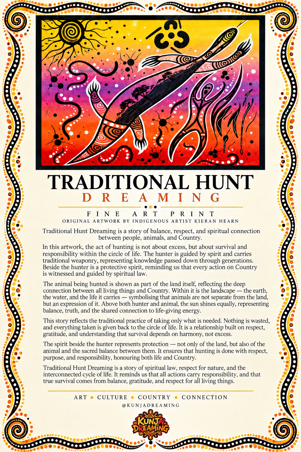 Traditional Hunt Dreaming – Aboriginal Fine Art Print