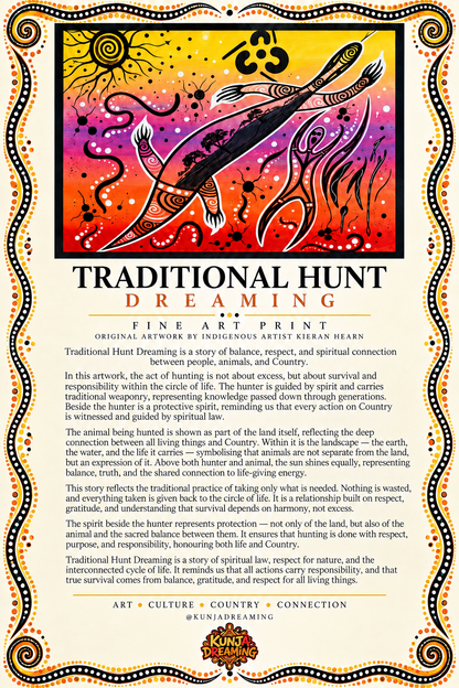 Traditional Hunt Dreaming – Aboriginal Fine Art Print