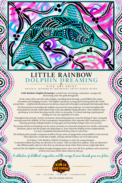Little Rainbow Dolphin Dreaming - Aboriginal Fine Art Print