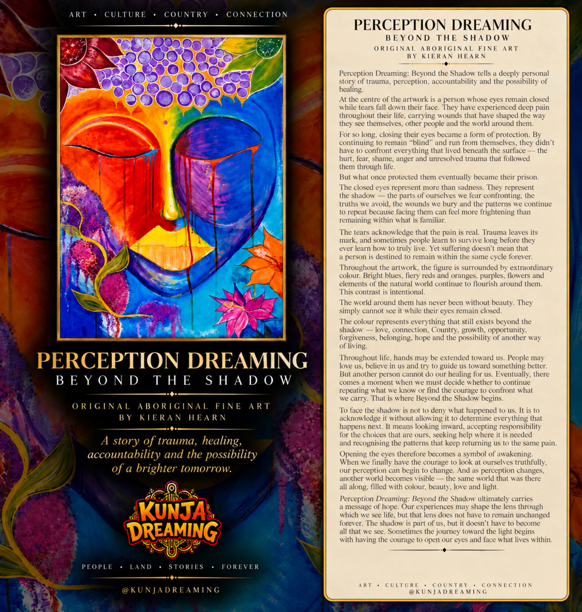 Perception Dreaming: Beyond the Shadow – Original Indigenous Fine Art Canvas