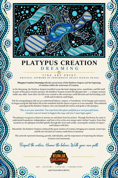 Platypus Creation Dreaming – Aboriginal Fine Art Print Australia