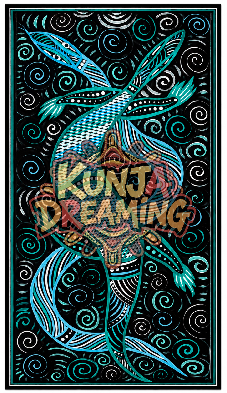 Sand Goanna and Water Snake Dreaming – Aboriginal Fine Art Print Australia