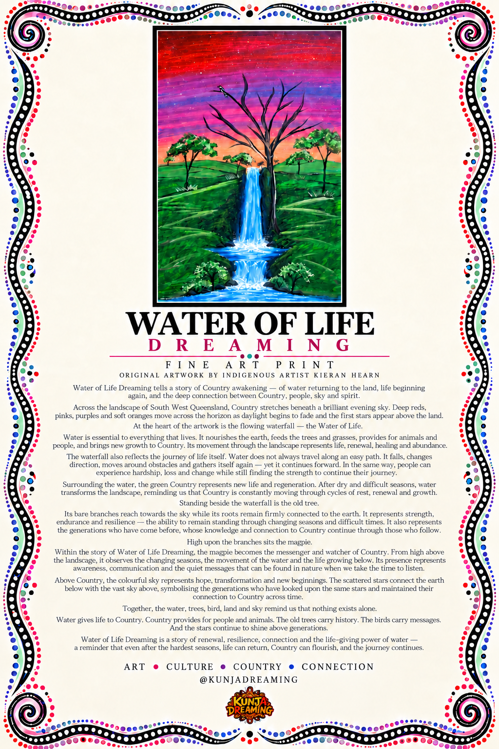 Water Of Life Dreaming - Aboriginal Art Print