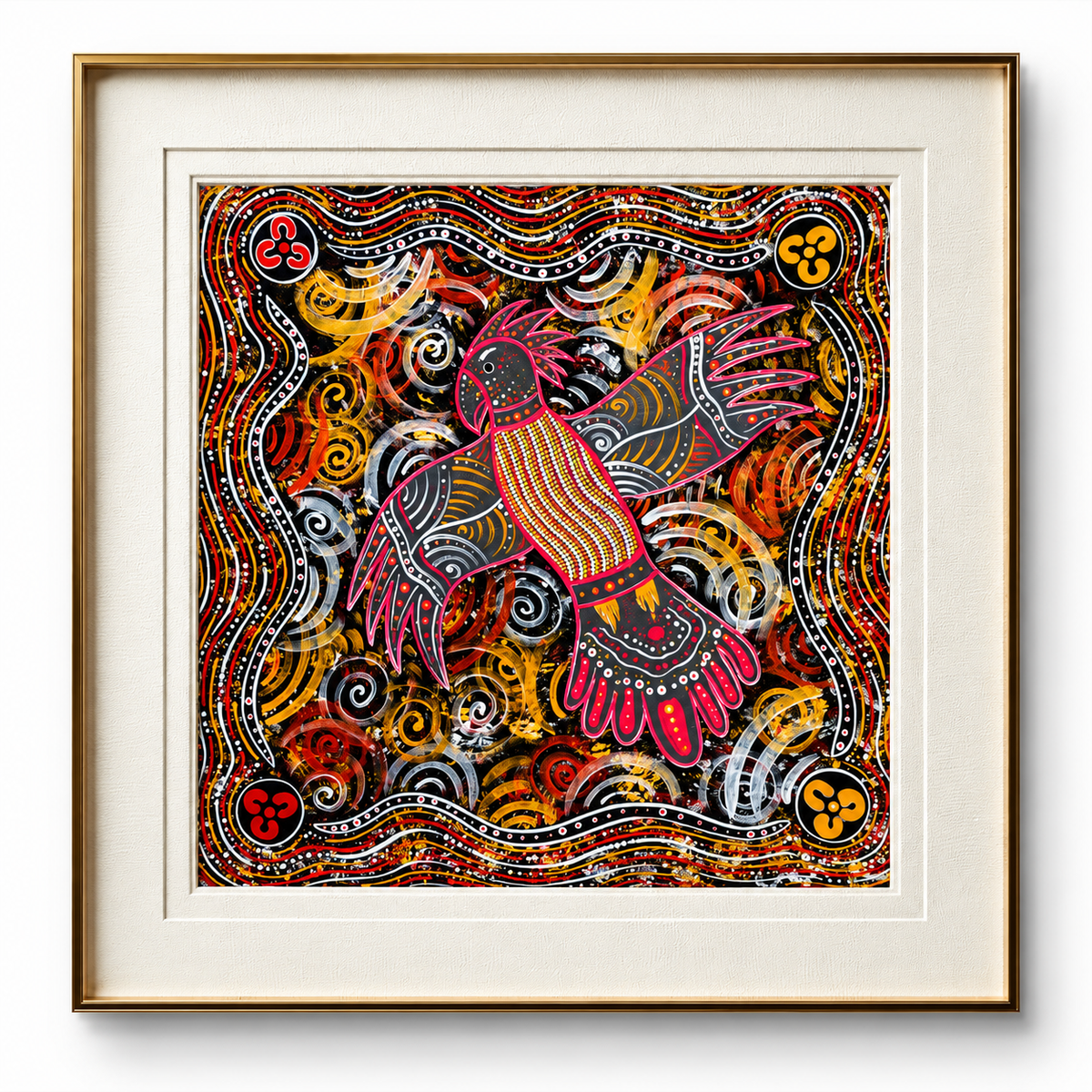 Cockatoo Storm Warning Dreaming – Original Indigenous Fine Art Canvas