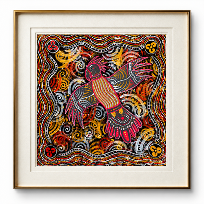 Cockatoo Storm Warning Dreaming – Original Indigenous Fine Art Canvas