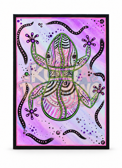 Green Tree Frog Dreaming – Aboriginal Fine Art Print